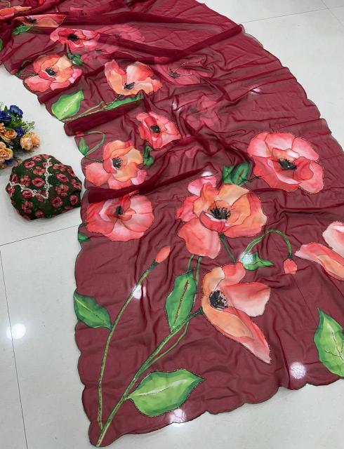 Svara floral digital print saree india wholesale clothing suppliers